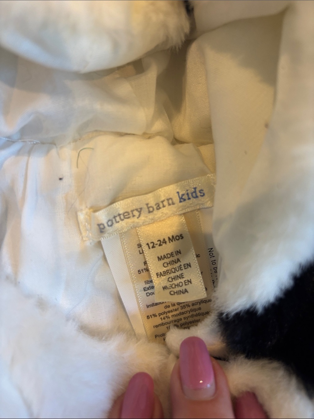 Pottery Barn kids PBK Baby Cow Costume Halloween 12-24 M - Picture 3 of 4